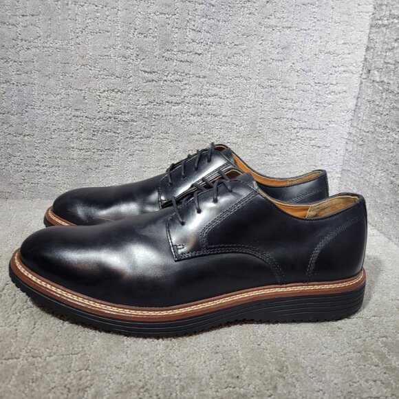 Johnston Murphy Upton Plain Toe Men's US Size 13M Black Leather Oxford Shoes - Picture 1 of 14